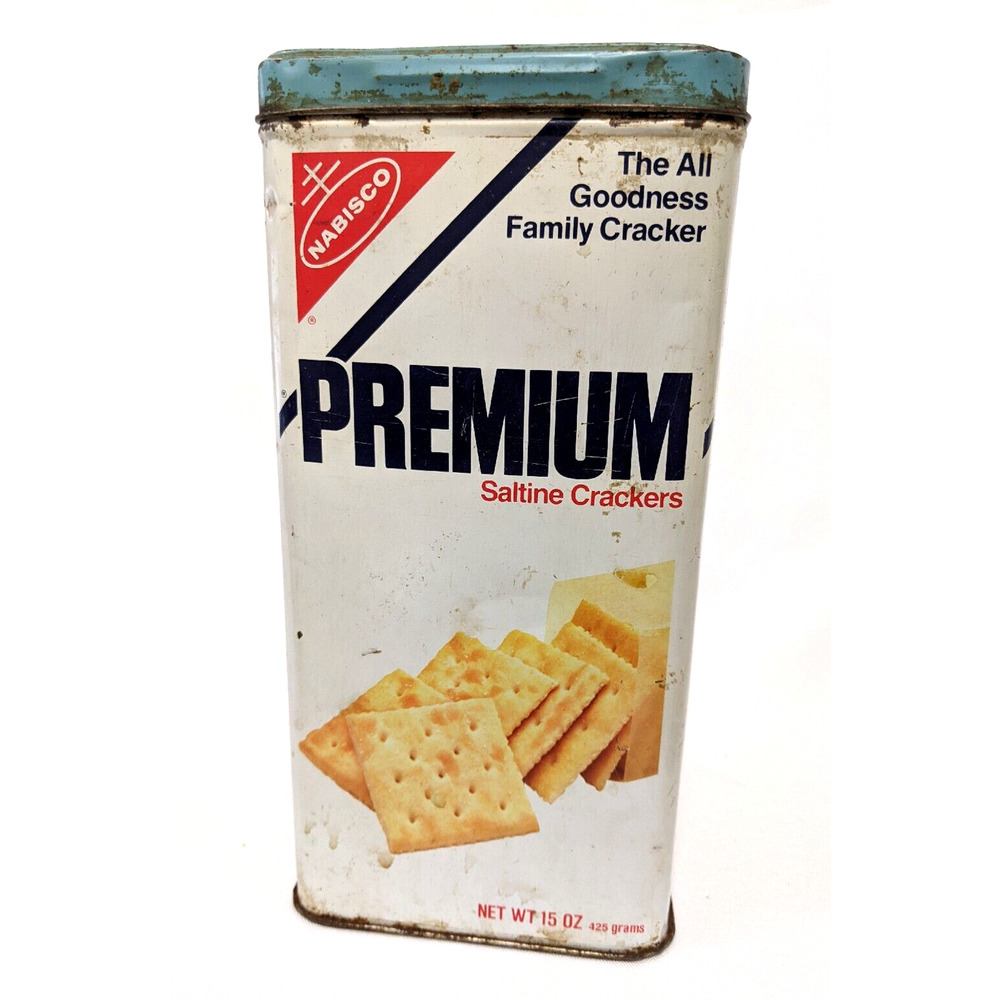 Vintage Saltine Cracker Storage Tin Nabisco Premium 1969